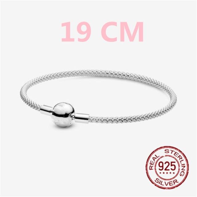 Продажа 925 стерлингового серебра Moments сетчатый браслет змея цепь шарм бусины браслет для женщин мода Diy ювелирные изделия 6 стилей
