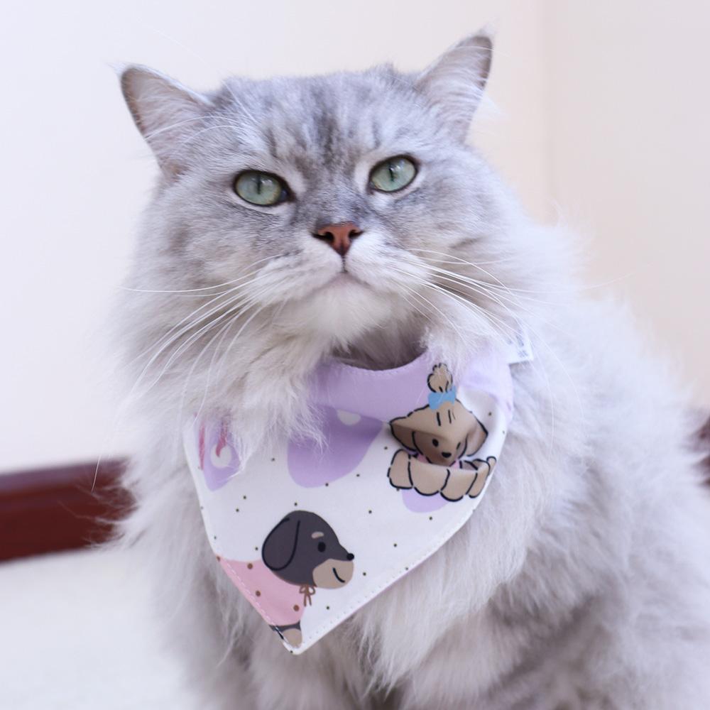 Pet Triangular scarf, Cat & Dog Soft Triangular Towel To Prevent Drooling Teddy Bichon Decorative Accessories, Cat Snap Scarf