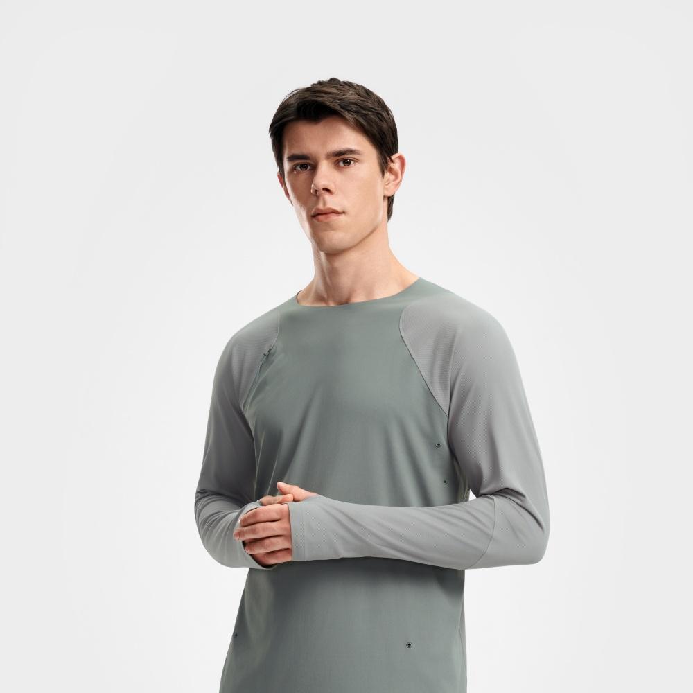 Fila Фитнес Быстросохнущая Спортивная Универсальная Футболка Мужские топы Серебристо-серый A11M631201FDY