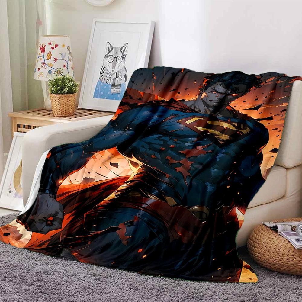 1pc Superman hero Flannel Blanket Soft Warm Throw for Home, Office, Travel, All-Season Cozy Bedding GiftL1028