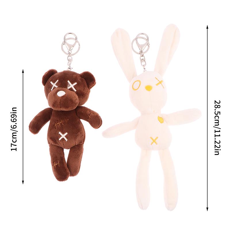 Lovely Cartoon Rabbit Doll Plush Keychain Stuffed Bear Dolls Keyring Cute Bag Pendant For Kid Girl Gifts