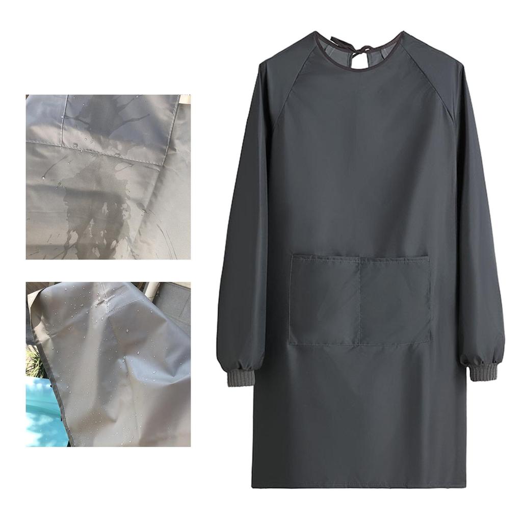 Long Sleeves Pet Grooming Apron Anti Hair Waterproof Hairdressing Smock