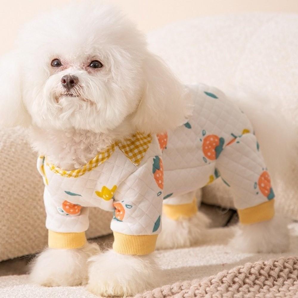 Dinosaur Printed Pet Jumpsuits Cartoon Pullover Fruit Print Dog Pajamas Comfortable Breathable Four Legged Dog Clothing Indoor