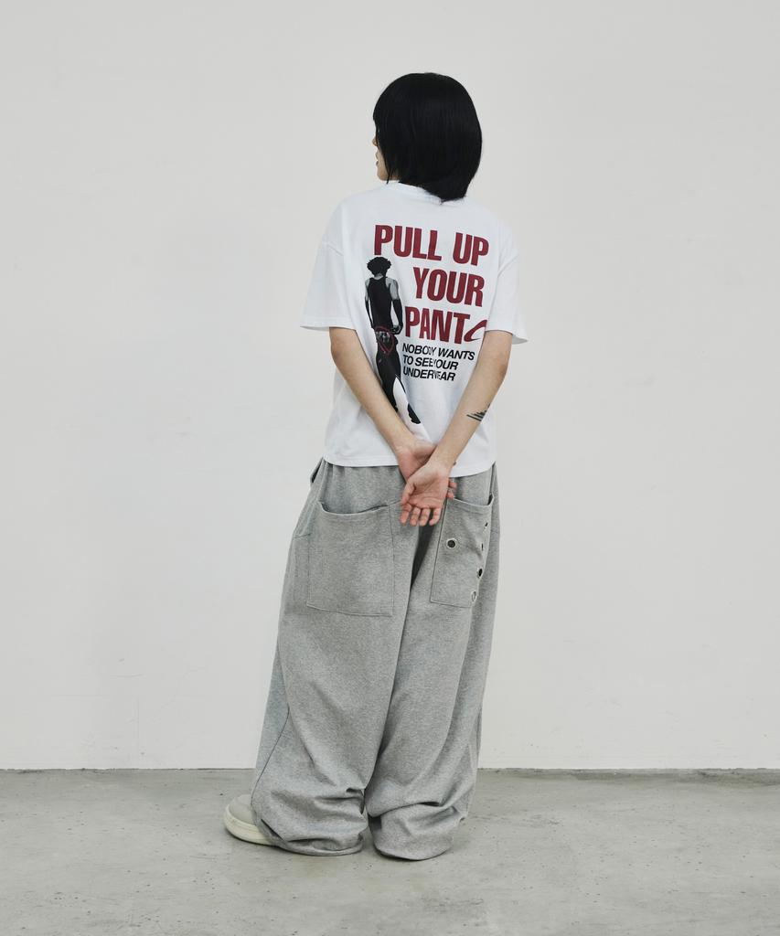 SCALLYWAG Summer Mega Wide Eyelet Training Pants [Grey]