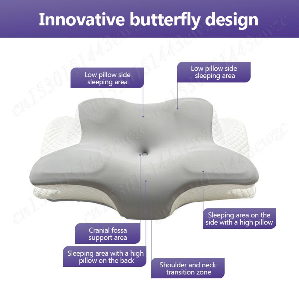 Orthopedic Neck Shoulder Soft Memory Foam Pillow Ergonomic Slow Rebound Cervical Support Pillows for Sleeping & Neck Pain Relief