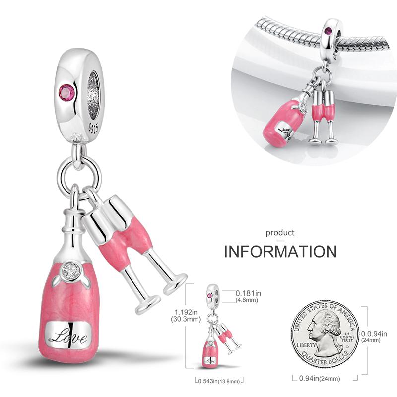 Fashion Trend 925 Silver Travel Airplane Dangle Charms Fit Original  Charm Bracelet DIY Sunflower Butterfly Bead