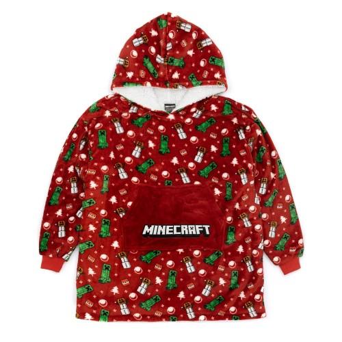 Minecraft Childrens/Kids Oversized Christmas Hoodie Blanket
