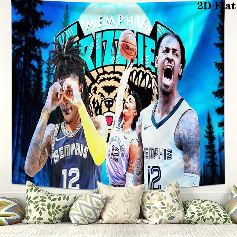 Ja Morant Poster Wall Tapestry Aesthetic Wall Hanging Printed Fabric Blanket Decorative Tapestries for Bedroom Living Room Home Decor