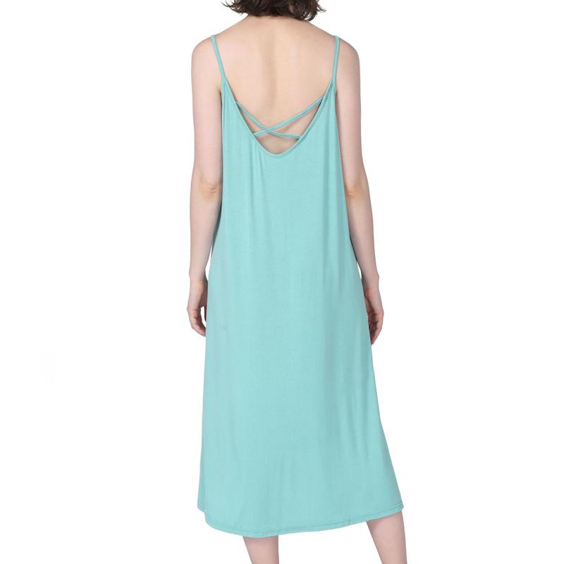 Женские ночные рубашки больших размеров, летние модальные ночные рубашки на бретельках средней длины, одежда для сна большого размера для женщин