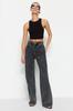 Women's Jeans Fashion New Season Anthracite High Waist Wide Leg Jeans