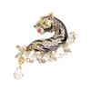 Rhinestone Tiger Brooches Women Men Party Casual Brooch Pins Gifts