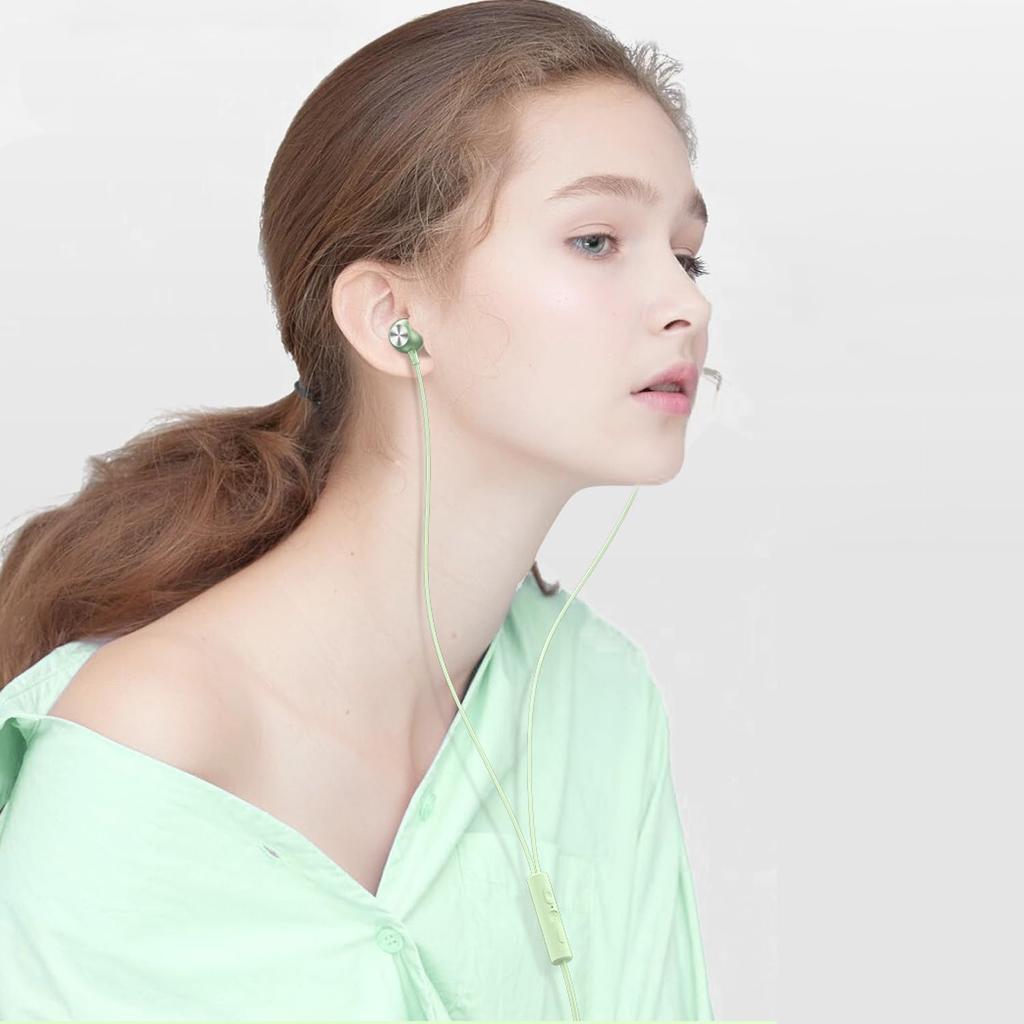 Earphones Wired Earphones New Glhty Wired Earphones Earphones with Microphone Volume Adjustment HIFI Sound Quality Deep Bass Calls Comfortable To Wear