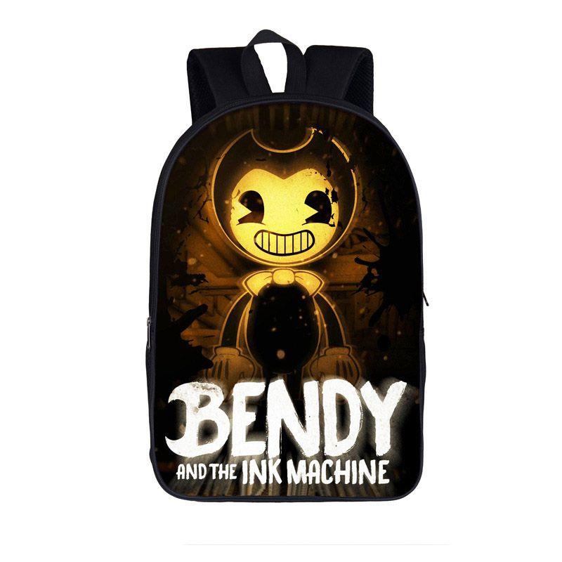 Мультяшный школьный рюкзак Bendy and the Ink Machine для детей, идеально подходящий для приключений на открытом воздухе!