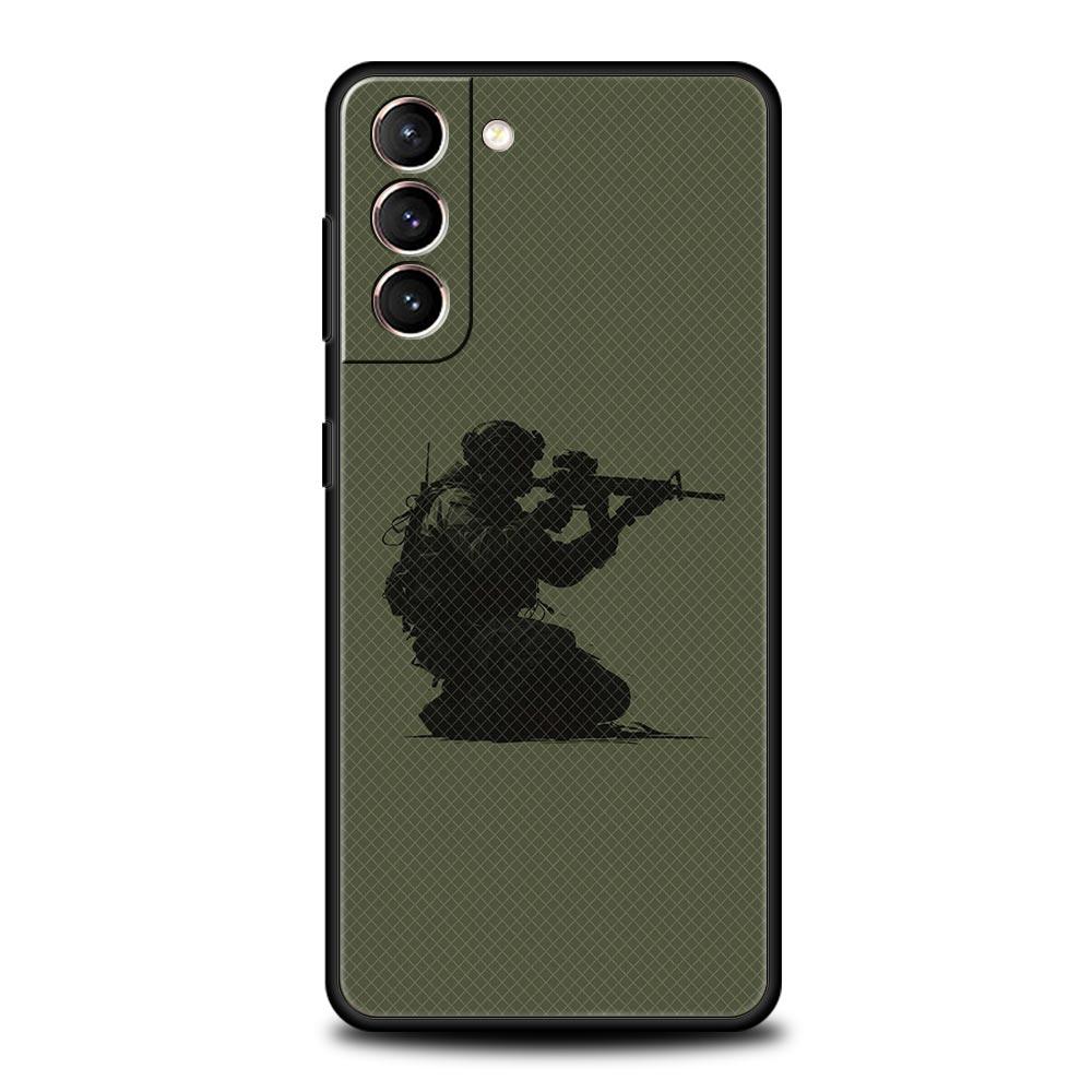 Военный Армейский Спецназ Чехол для Телефона Для Samsung Galaxy S26 Ultra S25 Plus S24 FE S23 S22 5G S21 S20 Чехол Черный Мягкий
