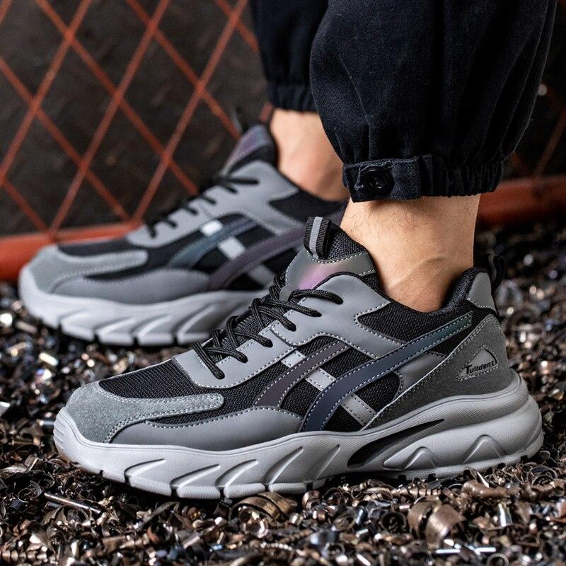 Man Safety Shoes Puncture-Proof Work Sneakers Lightweight Work Shoes Men Steel Toe Shoes Safety Boots Indestructible Shoes