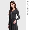 ELLASSAY 2026 Early Spring V-Neck Pleated Midi Dress