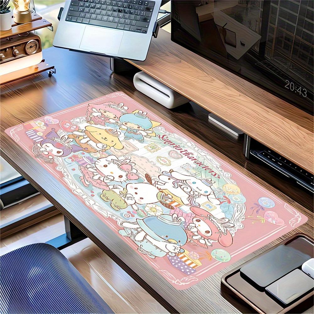 Sanrio Characters Themed XXL Mouse Pad - Non-slip Rubber Desk Mat for Gaming and Office Use, Multi-Function Keyboard and Mouse Pad, Ideal Gi