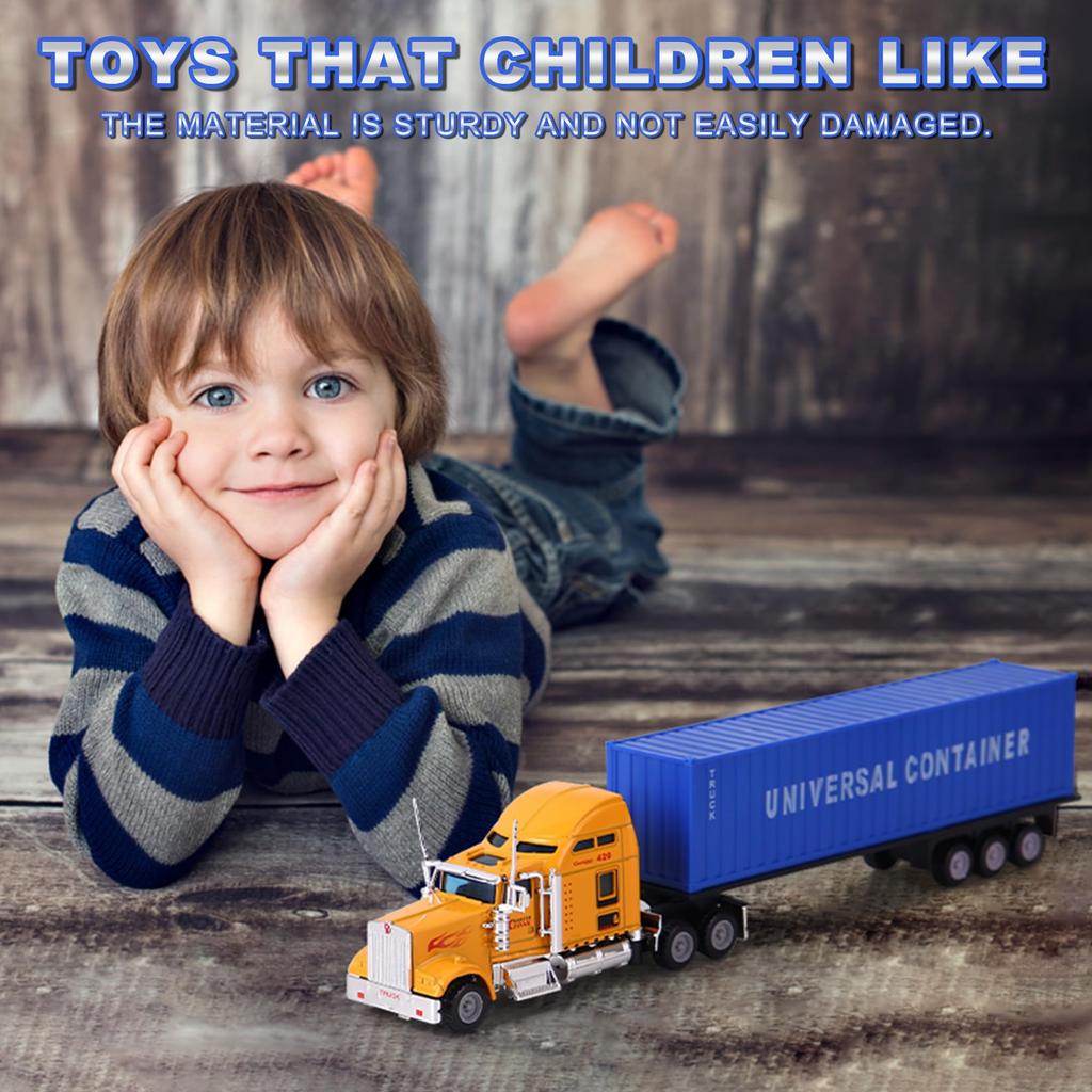AIUAZA 165 Truck Model, Disassembly Cargo Container Model, Kids Truck Toy Model, Alloy Truck, Semi Truck, Boys Trailer Toy