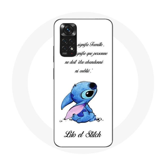 Coque pour Xiaomi Redmi Note 11 4G Lilo et Stitch Ohana Citation Blanc