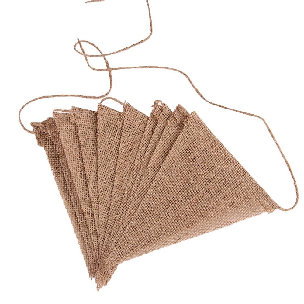 13 Flags Vintage New Party Shabby Jute Rustic Wedding Chic Bunting Banner Hessian Lace Bunting
