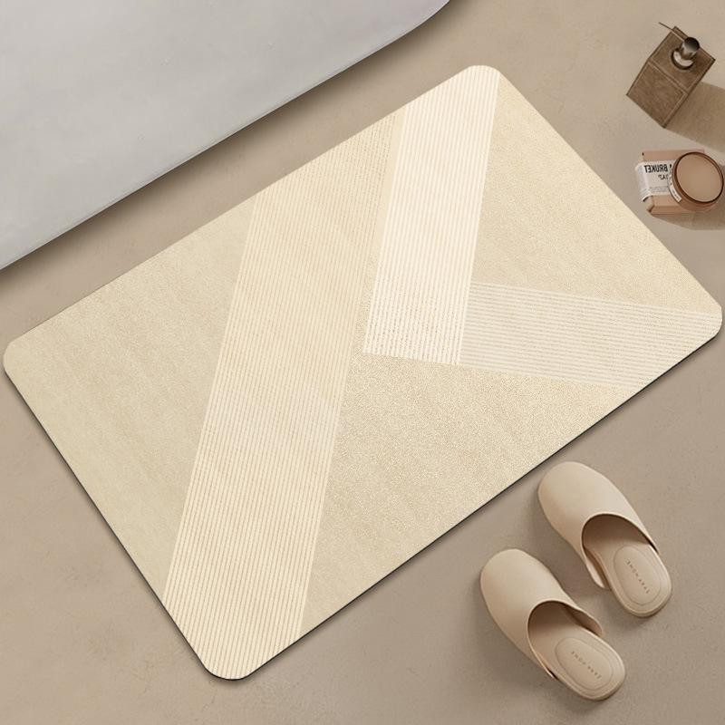 Modern Simple Non-slip Mat Household Bathroom Entrance Suction Mat Simple Line Diatom Mud Mat