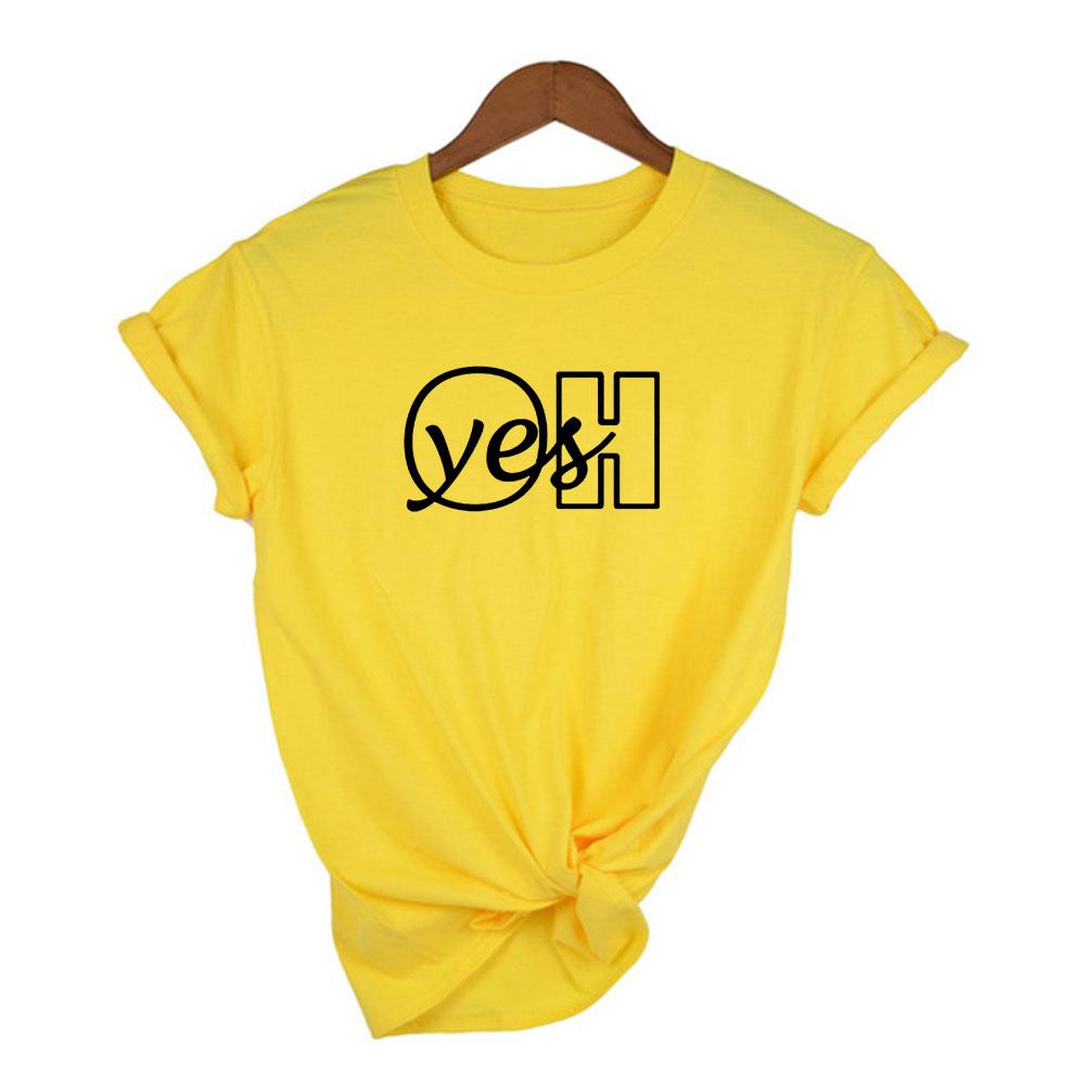 Oh Yes Fashion Short Sleeves Letter Harajuku Print Tops O Neck Women S Shirt Tee