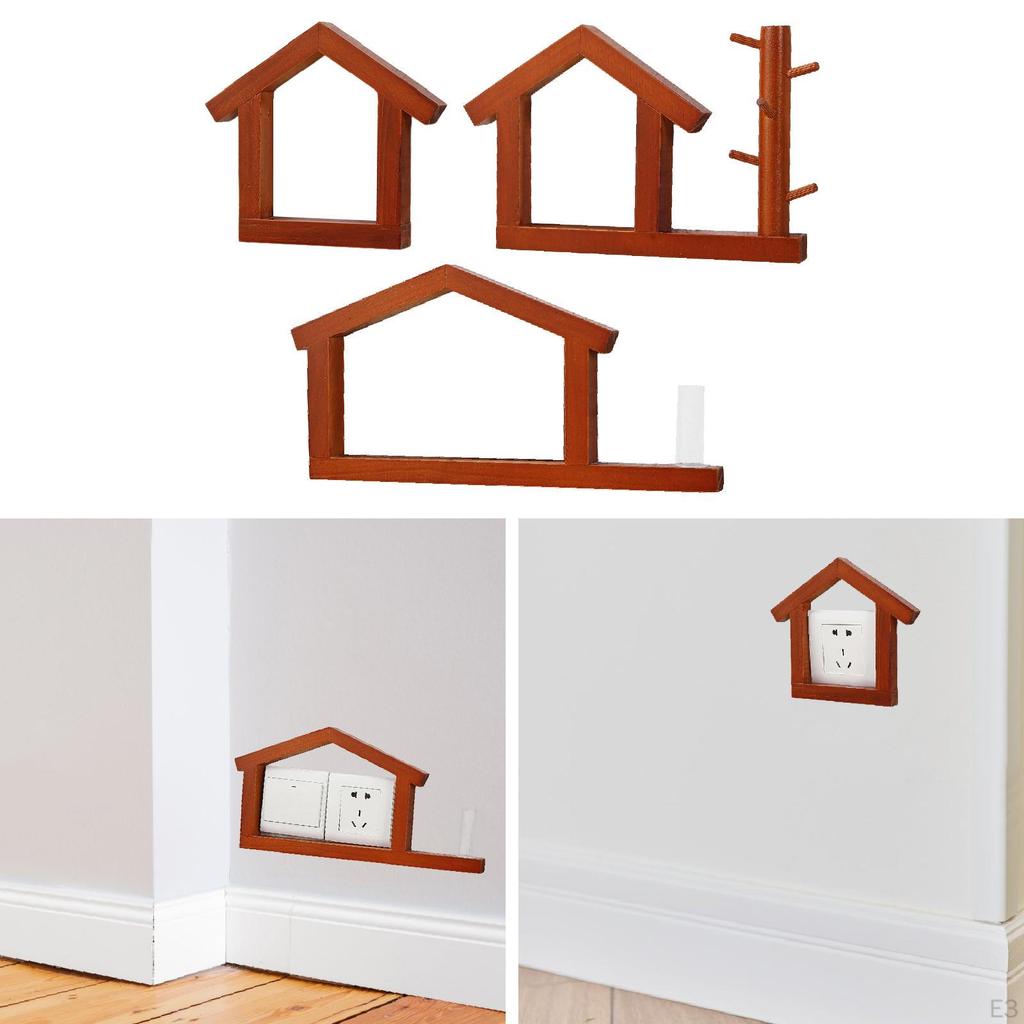 Wooden Outlet Cover Plate Frame Protector Wall Decor for Living Room