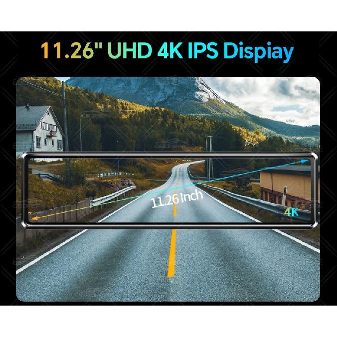 K4 11.26 Inch Carplay & Android Auto 4K 2160P Wifi Dash Cam Rearview Mirror Car DVR GPS Navigation Video Recorder Dual Lens