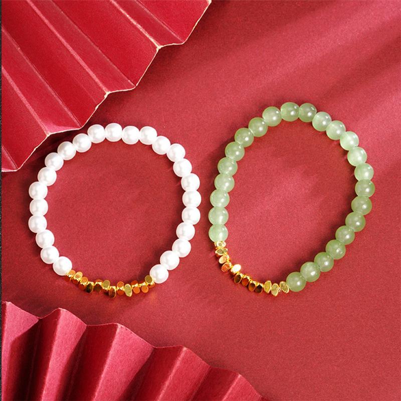 Vietnamese Gold Sand Bracelet Light Luxury Hetian Jade Exquisite Bracelet Simple High-end Jewelry