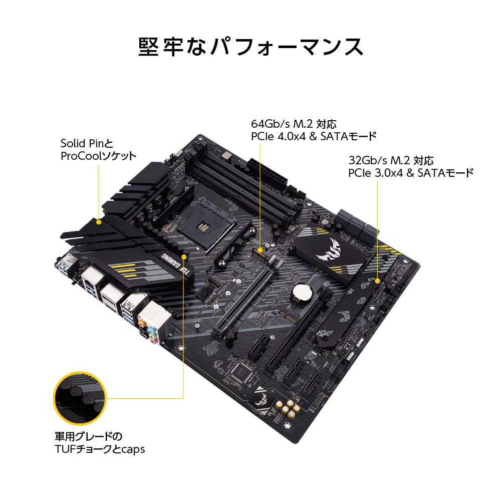 Материнская плата совместимая с AM4 с ASUS AMD B550 TUF GAMING B550-PLUS [ATX]