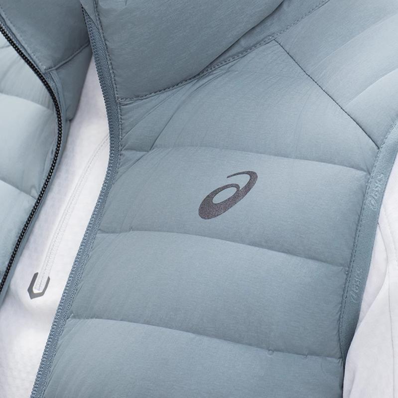 Asics Спортивный стиль жизни серии фирменный логотип узор открытый повседневный спортивный жилет на молнии с воротником-стойкой мужской жилет синий 2031E863-400