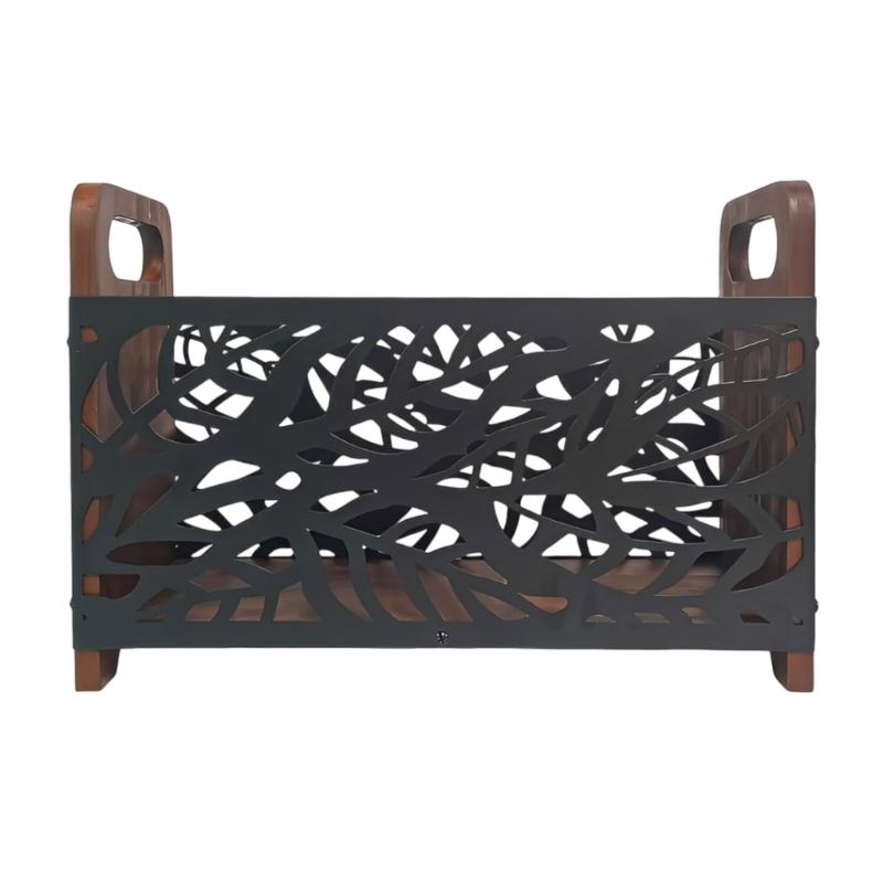 Multifunctional Floor Standing Storage Rack for Books Magazines Newspapers Wooden Organizer Elegant Home Decoration