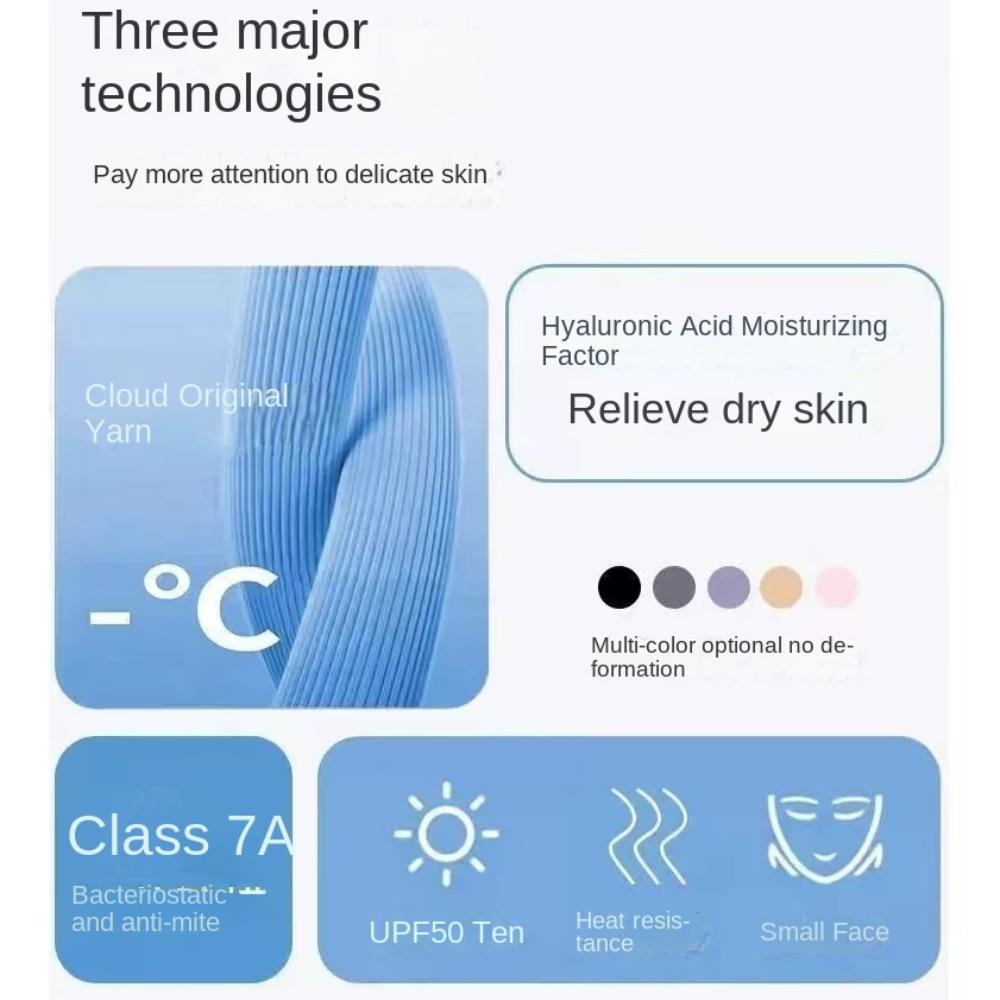 Быстросохнущая шелковая солнцезащитная маска Ice Silk, однотонная тонкая вуаль для лица, охлаждающая УФ-маска для лица на открытом воздухе