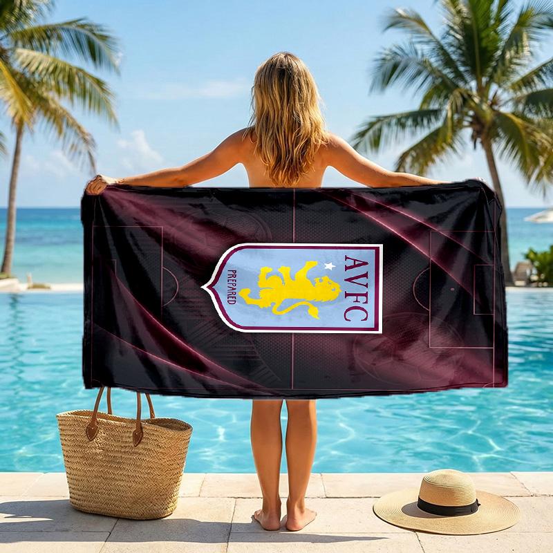 Aston Villa Football print Quick Dry Beach Towel Microfiber Absorbent Portable Travel Swimming Towel