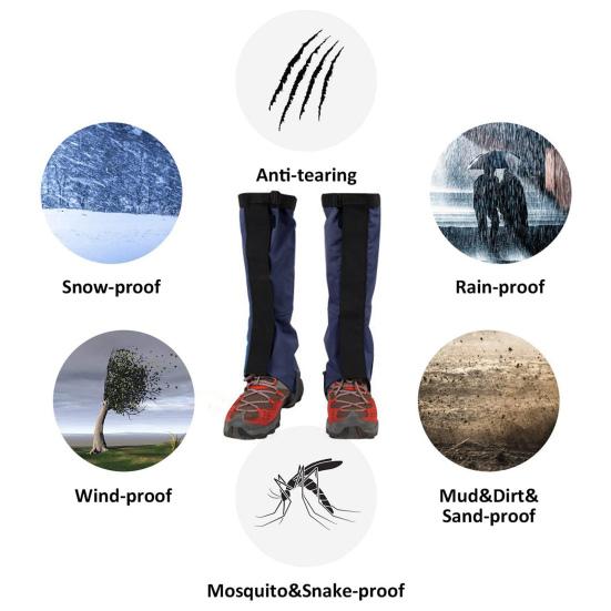 1 Pair Outdoor Leg Gaiter Adjustable Waterproof Men Women Hiking Climbing Snow Skiing Hunting Snake Guard Snow Boot Shoe Gaiter Leg Protector Cover
