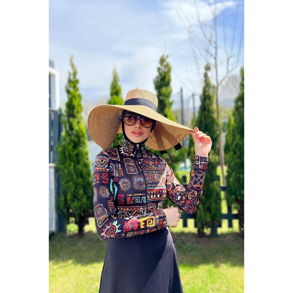 Полностью покрытый купальник-хиджаб из лайкры на молнии R076 Перу