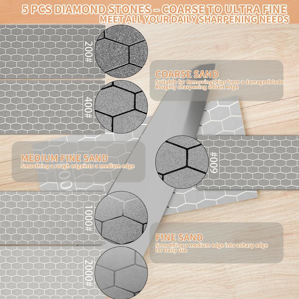 With Anti-skid Base Diamond Sharpening Stones 240-3000 Mesh Honeycomb Surface Plate  Grind