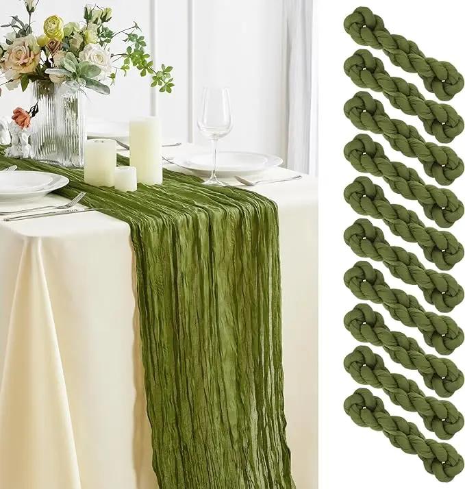 10 шт. марлевая дорожка для стола в деревенском стиле для свадебного декора, арки, драпировки, свадебного детского душа, дня рождения, праздника, вечеринки, праздника