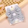 RAINBOW BOWS 2Pcs Yarn Bow Hair Clip Solid Crstal Bowknot Hairgripes for Girls Elegant Womens Boutique Hair Accessories