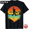 Rock On Bigfoot Sasquatch Loves Rock And Roll Mountain Trees Unisex 2026 Summer Soft Cotton Loose Streetwear Tops Vintage Tshirt