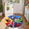 Superhero Round Office Rug Perfect for Foyer Bedrooms Living Rooms Dining Room Antislip Round Carpet Anime Office Decor Spiritual Gift