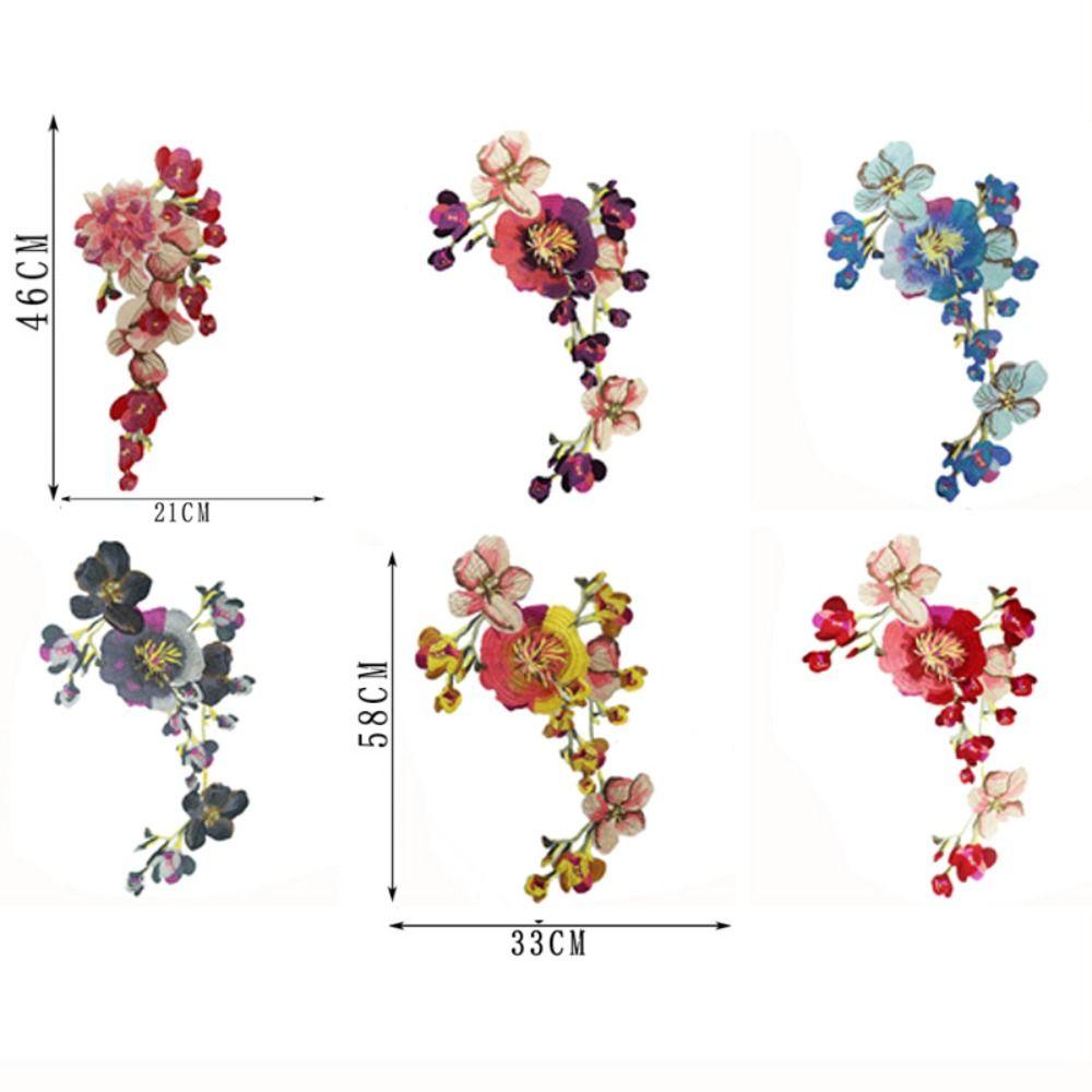 Большой размер вышитые нашивки с цветком пиона, нашивки для одежды с цветком пиона, аппликация для одежды, шитье
