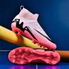 Pink High-top Football Shoes AG Spikes Men and Women Adult World Cup Students Children TF Broken Nails Grass Competition Training