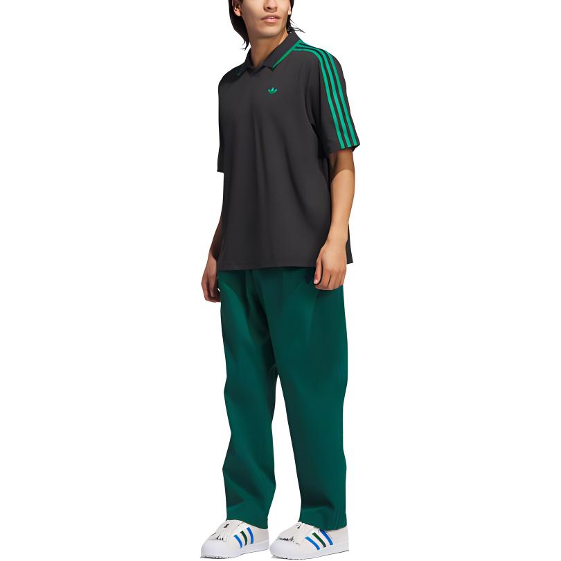 Adidas Оригинальные спортивные повседневные свитера с коротким рукавом и логотипом Rolling Links Series, мужские рубашки поло черного цвета JE6721