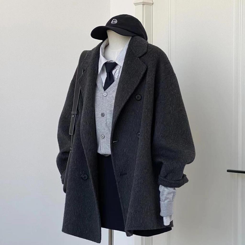 Костюм шерстяное пальто Женский короткий зимний новый шерстяной пиджак зимний блейзер на пуговицах