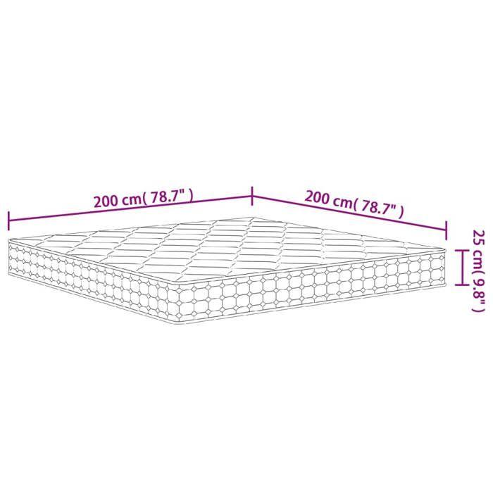 VidaXL Matelas à ressorts ensachés dureté moyenne 200x200 cm 3206421