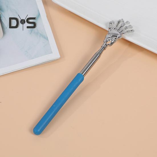 Раздвижная металлическая чесалка для спины с резиновыми ручками, портативный телескопический массажер для спины, инструмент для снятия зуда кожи, наполнитель для чулок для мужчин, женщин и детей