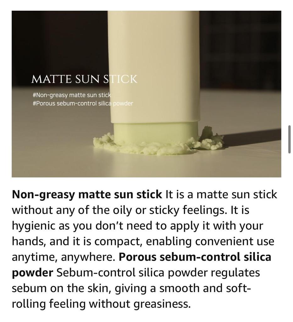 Beauty of Joseon Матовый солнцезащитный стик : Полынь+Камелия (SPF 50+ ПА++++) 18г (0,63 жидких унции)