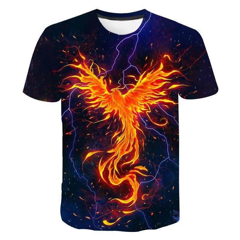 Smokey Bird Pattern Men's T-shirt Summer Fashion Cool Style Graphic Tee Interesting 3D Print Short Sleeve T-shirts Clothing