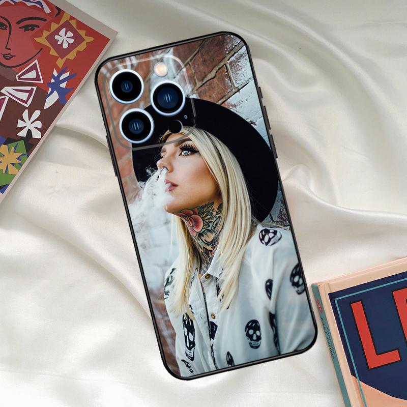 Sexy Tattoo Girl Phone Case For iPhone 16 15 14 13 12 11 17 Pro Max 15 16 Plus 12 Mini 16e 17 Air Funda Cover